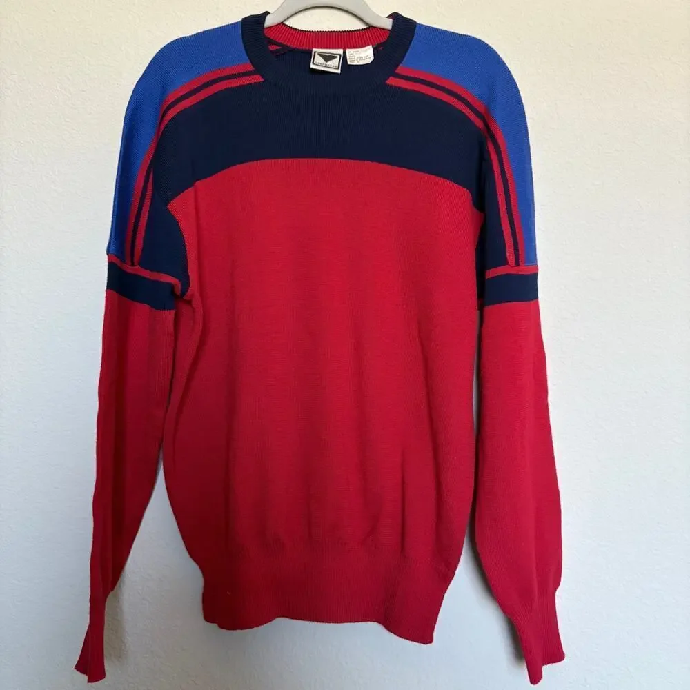 VTG80s Obermeyer ParkCity Wool Apres Ski Sweater Red  XL GaperDay Cabincore